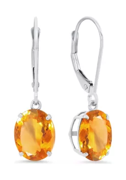 Deals 💯 Sterling Silver Oval Genuine Citrine Dangle Earrings by Belk & Co. 🔔