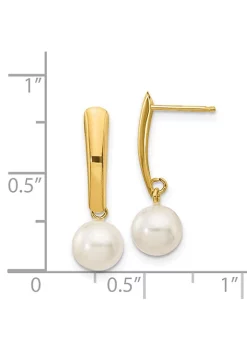 Best reviews of 💯 14K Yellow Gold 6-7mm White Round Freshwater Cultured Pearl Dangle Post Earrings by Belk & Co. ✔️ -DealsBelk & Co. Store Belk 30928