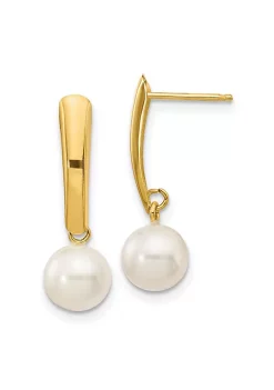 Best reviews of 💯 14K Yellow Gold 6-7mm White Round Freshwater Cultured Pearl Dangle Post Earrings by Belk & Co. ✔️ -DealsBelk & Co. Store Belk 30929