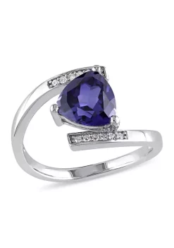 Top 10 🌟 Lab Created Created Blue Sapphire and Diamond Trillion Tension-set Ring in Sterling Silver by Belk & Co. 👍
