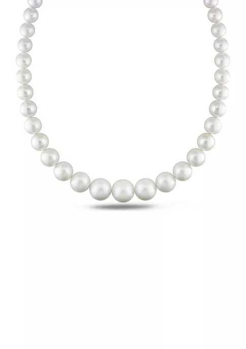 Top 10 ๐ 10-15.5 MM White South Sea Graduated Pearl Strand with 14k White Gold Diamond Ball Clasp (AA) by Belk & Co. ๐ 5 Top 10 ๐ 10-15.5 MM White South Sea Graduated Pearl Strand with 14k White Gold Diamond Ball Clasp (AA) by Belk & Co. ๐ - Image 5