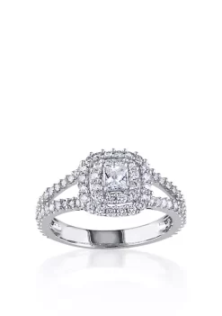 Best Sale โค๏ธ Diamond Ring in 14k White Gold by Belk & Co. ๐