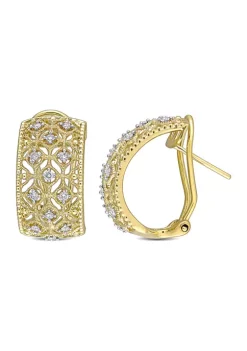 Discount ❤️ 1/3 ct. t.w. Diamond Lace Hoop Earrings in 14K Yellow Gold by Belk & Co. 💯 -DealsBelk & Co. Store Belk 31001
