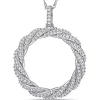 Budget 😍 1/2 ct. t.w. Diamond Twist Circle Pendant with Chain in 14k White Gold by Belk & Co. 😀