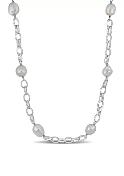 Top 10 🤩 12.5-13mm South Sea Cultured Pearl Station Chain Necklace in Sterling Silver by Belk & Co. 😉 -DealsBelk & Co. Store Belk 31030