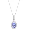Best Pirce ⭐ 1.25 ct. t.w. Tanzanite and 1/6 ct. t.w. Diamond Pendant Necklace in 10K White Gold by Belk & Co. 💯