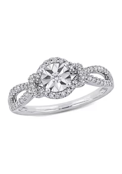 Flash Sale 🔔 1/3 ct. t.w. Diamond Crossover Engagement Ring in Sterling Silver by Belk & Co. 🥰 -DealsBelk & Co. Store Belk 31065