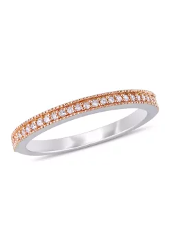 Buy 🥰 1/8 ct. t.w. Diamond Wedding Band in 10K 2 Tone Gold by Belk & Co. 😍
