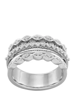 New ⭐ 1/4 ct. t.w. Diamond Stack Ring in Sterling Silver by Belk & Co. 😉 -DealsBelk & Co. Store Belk 3108