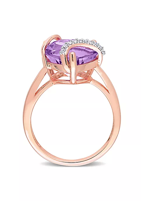 Brand new ๐ Amethyst and Diamond Accent Heart Ring in Rose Plated Sterling Silver by Belk & Co. โญ 3 Brand new ๐ Amethyst and Diamond Accent Heart Ring in Rose Plated Sterling Silver by Belk & Co. โญ - Image 3