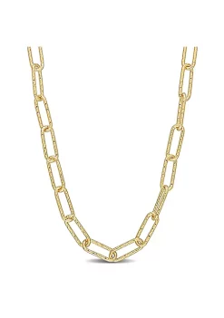 Discount โจ 5MM Fancy Paperclip Chain Necklace in 18k Yellow Gold Plated Sterling Silver, 36" by Belk & Co. ๐