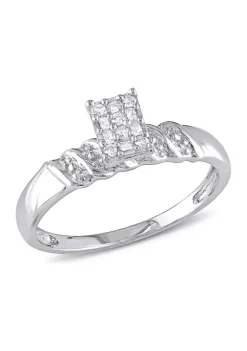 Outlet 🥰 1/10 ct. t.w. Diamond Engagement Ring in Sterling Silver by Belk & Co. 🛒