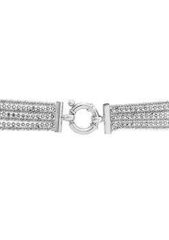 Budget 🔥 Sterling Silver Solid 7 Grad Strands Rhodium Necklace by Belk & Co. 🤩 -DealsBelk & Co. Store Belk 31116