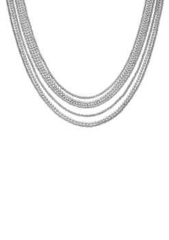 Budget 🔥 Sterling Silver Solid 7 Grad Strands Rhodium Necklace by Belk & Co. 🤩 -DealsBelk & Co. Store Belk 31117