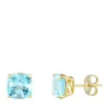 Deals 🥰 8 Millimeter Swiss Blue Topaz Earrings in 10K Yellow Gold by Belk & Co. ⌛