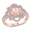 Hot Sale 🧨 1.75 ct. t.w. Morganite and 1/2 ct. t.w. Diamond Quatrefoil Ring in 14k Rose Gold by Belk & Co. 🧨