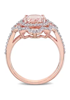 Hot Sale 🧨 1.75 ct. t.w. Morganite and 1/2 ct. t.w. Diamond Quatrefoil Ring in 14k Rose Gold by Belk & Co. 🧨 -DealsBelk & Co. Store Belk 31186