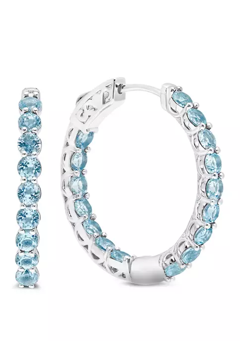 Brand new 🥰 4 ct. t.w. Sky Blue Topaz Hoop Earrings in Sterling Silver by Belk & Co. 🎁 2 Brand new 🥰 4 ct. t.w. Sky Blue Topaz Hoop Earrings in Sterling Silver by Belk & Co. 🎁 - Image 2