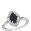 Deals 🤩 1.25 ct. t.w. Black and White Diamond Marquise Halo Ring in 10K White Gold by Belk & Co. 🔔