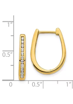 Deals 💯 1/2 ct. t.w. Diamond Oval Hinged Hoop Earrings in 14K Yellow Gold by Belk & Co. 😉 -DealsBelk & Co. Store Belk 31203