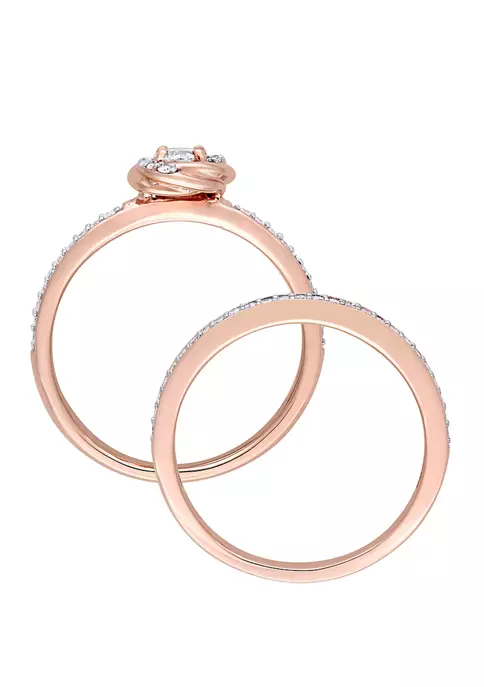 Budget 💯 2 Piece 1/2 ct. t.w. Diamond Swirl Bridal Ring Set in 10k Rose Gold by Belk & Co. 🎉 3 Budget 💯 2 Piece 1/2 ct. t.w. Diamond Swirl Bridal Ring Set in 10k Rose Gold by Belk & Co. 🎉 - Image 3