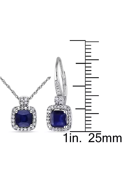 Best deal ๐ฏ 2-Piece Set of 2.15 ct. t.g.w. Diffused Sapphire and 1/3 ct. t.w. Diamond Earrings and Pendant with Chain in 10K White Gold by Belk & Co. ๐ 3 Best deal ๐ฏ 2-Piece Set of 2.15 ct. t.g.w. Diffused Sapphire and 1/3 ct. t.w. Diamond Earrings and Pendant with Chain in 10K White Gold by Belk & Co. ๐ - Image 3