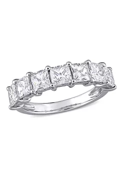 Cheap โญ Lab Created Created Moissanite Semi-Eternity Ring in 10k White Gold by Belk & Co. ๐ฏ