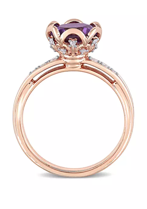 New ๐ฅฐ Amethyst and Diamond Floral Ring by Belk & Co. โญ 2 New ๐ฅฐ Amethyst and Diamond Floral Ring by Belk & Co. โญ - Image 2