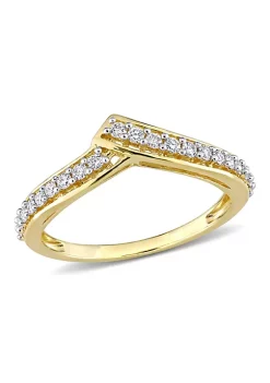 Promo 🧨 1/3 ct. t.w. Diamond Chevron Design Ring in 10K Yellow Gold by Belk & Co. 🛒