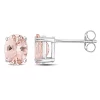 Flash Sale 🎁 2.33 CT TGW Morganite Oval Solitaire Stud Earrings in 14k White Gold by Belk & Co. 🤩