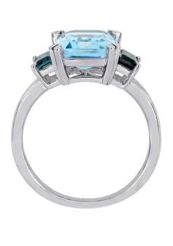 Best Pirce 🤩 4.88 ct. t.w. Sky and London Blue Topaz 3 Stone Ring by Belk & Co. 😀 -DealsBelk & Co. Store Belk 31240