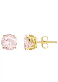 Best reviews of 🥰 14K Yellow Gold 7mm Round Morganite Stud Earrings by Belk & Co. 💯