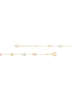 New ✨ Dangle Heart Drop Anklet in 10K Yellow, White, and Rose Gold by Belk & Co. 💯 -DealsBelk & Co. Store Belk 3127