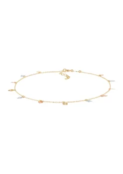 New ✨ Dangle Heart Drop Anklet in 10K Yellow, White, and Rose Gold by Belk & Co. 💯 -DealsBelk & Co. Store Belk 3128