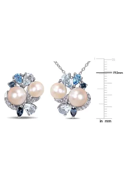 Flash Sale ๐ 2-Piece Set of 6-8MM Freshwater Cultured Pearl and 4.83 ct. t.g.w. Created White Sapphire, Sky, Swiss and London Blue Topaz Earrings and Pendant with Chain in Sterling Silver by Belk & Co. ๐ 8 Flash Sale ๐ 2-Piece Set of 6-8MM Freshwater Cultured Pearl and 4.83 ct. t.g.w. Created White Sapphire, Sky, Swiss and London Blue Topaz Earrings and Pendant with Chain in Sterling Silver by Belk & Co. ๐ -DealsBelk & Co. Store Belk 31282