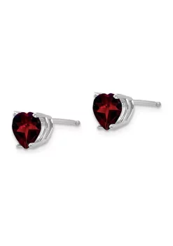 Flash Sale 🔔 1.6 ct. t.w. Garnet 6mm Heart Earrings in 14K White Gold by Belk & Co. 🔔 -DealsBelk & Co. Store Belk 31296