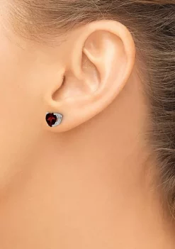 Flash Sale 🔔 1.6 ct. t.w. Garnet 6mm Heart Earrings in 14K White Gold by Belk & Co. 🔔 -DealsBelk & Co. Store Belk 31297