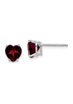 Flash Sale 🔔 1.6 ct. t.w. Garnet 6mm Heart Earrings in 14K White Gold by Belk & Co. 🔔 -DealsBelk & Co. Store Belk 31298