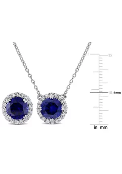 New ๐ Lab Created 2-Piece Set of 8.25 ct. t.g.w. Created Blue Sapphire and Created White Sapphire Halo Earring and Pendant with Chain in Sterling Silver by Belk & Co. ๐ฏ 8 New ๐ Lab Created 2-Piece Set of 8.25 ct. t.g.w. Created Blue Sapphire and Created White Sapphire Halo Earring and Pendant with Chain in Sterling Silver by Belk & Co. ๐ฏ -DealsBelk & Co. Store Belk 31301