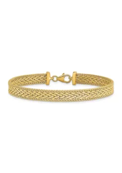 Discount 🎁 14K Yellow Gold Polished and Textured Bracelet by Belk & Co. 😉 -DealsBelk & Co. Store Belk 3131