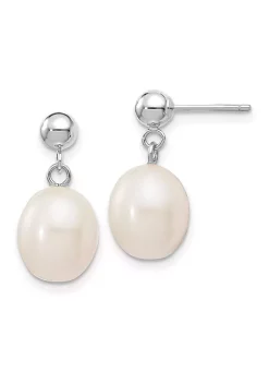 Top 10 😉 14K White Gold 8-9mm White Rice Freshwater Cultured Pearl Dangle Post Earrings by Belk & Co. 🎉 -DealsBelk & Co. Store Belk 31326