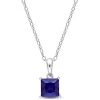 Brand new 👍 1.34 ct. t.g.w. Created Blue Sapphire Solitaire Pendant with Chain in Sterling Silver by Belk & Co. 💯