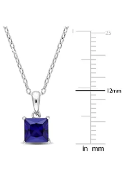 Brand new 👍 1.34 ct. t.g.w. Created Blue Sapphire Solitaire Pendant with Chain in Sterling Silver by Belk & Co. 💯 -DealsBelk & Co. Store Belk 31336