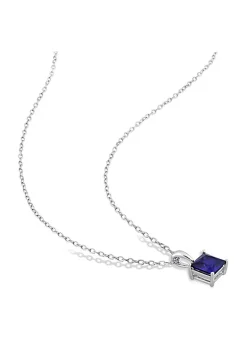Brand new 👍 1.34 ct. t.g.w. Created Blue Sapphire Solitaire Pendant with Chain in Sterling Silver by Belk & Co. 💯 -DealsBelk & Co. Store Belk 31337