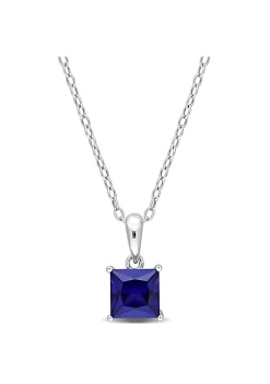 Brand new 👍 1.34 ct. t.g.w. Created Blue Sapphire Solitaire Pendant with Chain in Sterling Silver by Belk & Co. 💯 -DealsBelk & Co. Store Belk 31339