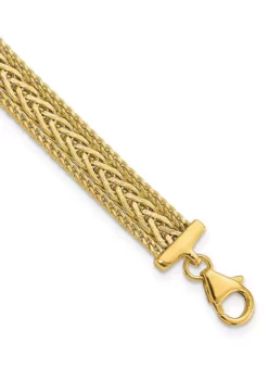Discount 🎁 14K Yellow Gold Polished and Textured Bracelet by Belk & Co. 😉 -DealsBelk & Co. Store Belk 3134