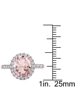 Best deal 👏 Oval-Cut Morganite and 2/5 CT TW Diamond Halo Ring in 10k Rose Gold by Belk & Co. 🛒 -DealsBelk & Co. Store Belk 31353