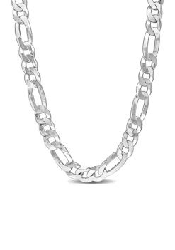 Outlet 🧨 18k Yellow Gold Plated Sterling Silver 12.3mm Flat Figaro Chain Necklace by Belk & Co. 🥰