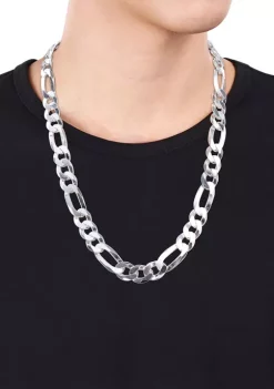 Outlet 🧨 18k Yellow Gold Plated Sterling Silver 12.3mm Flat Figaro Chain Necklace by Belk & Co. 🥰 -DealsBelk & Co. Store Belk 31381