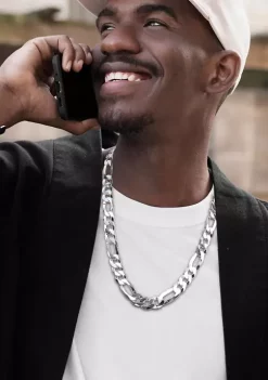 Outlet 🧨 18k Yellow Gold Plated Sterling Silver 12.3mm Flat Figaro Chain Necklace by Belk & Co. 🥰 -DealsBelk & Co. Store Belk 31382